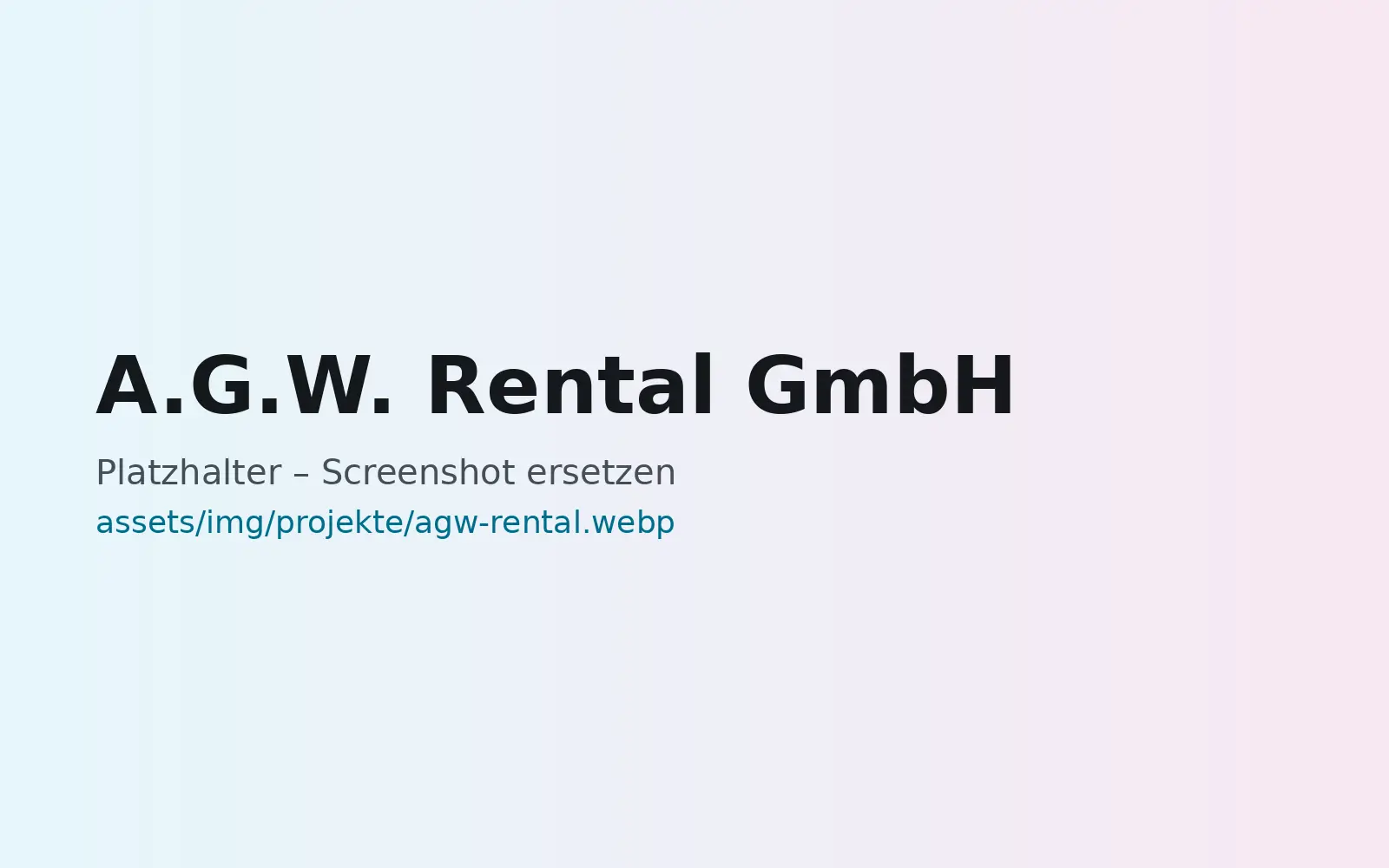 Webseite A.G.W. Rental GmbH, gestaltet von MaWe Design