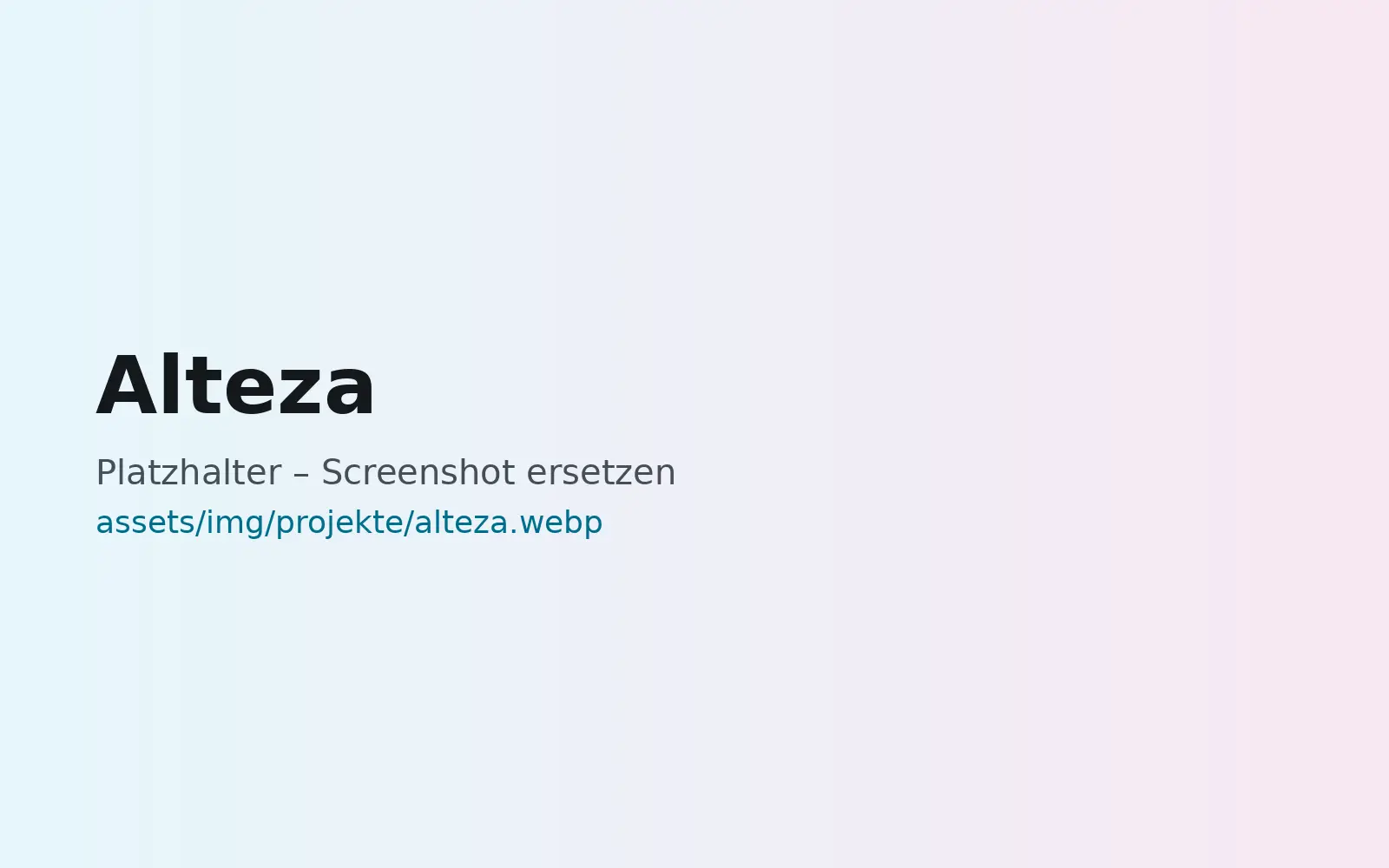 Webseite Alteza, gestaltet von MaWe Design