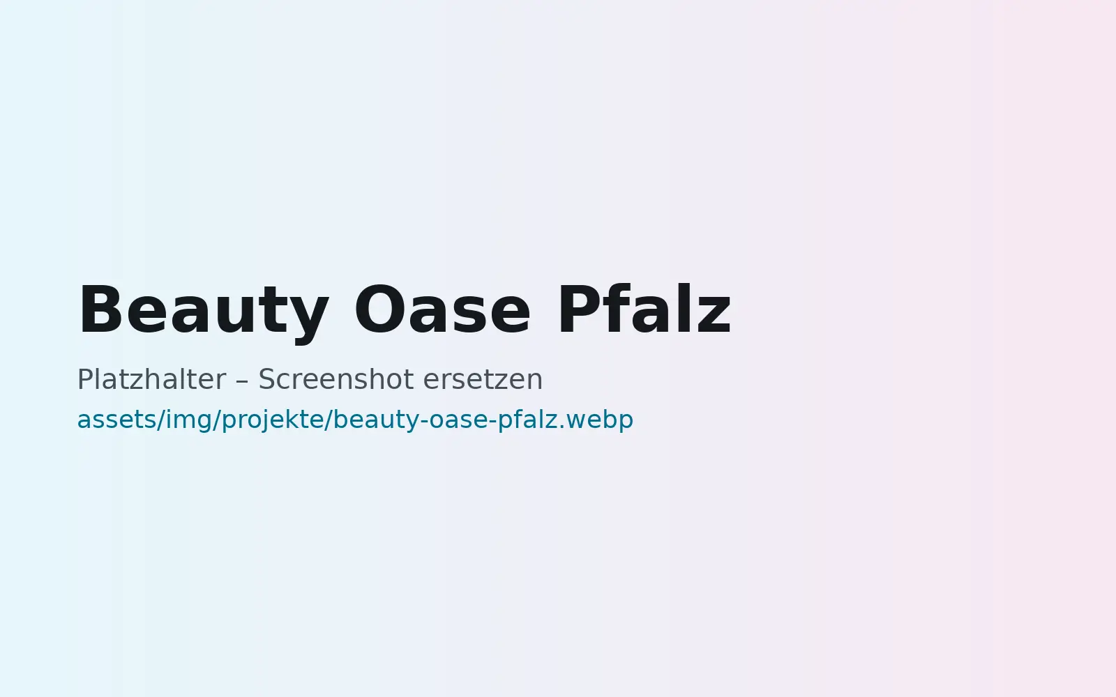 Webseite Beauty Oase Pfalz, gestaltet von MaWe Design