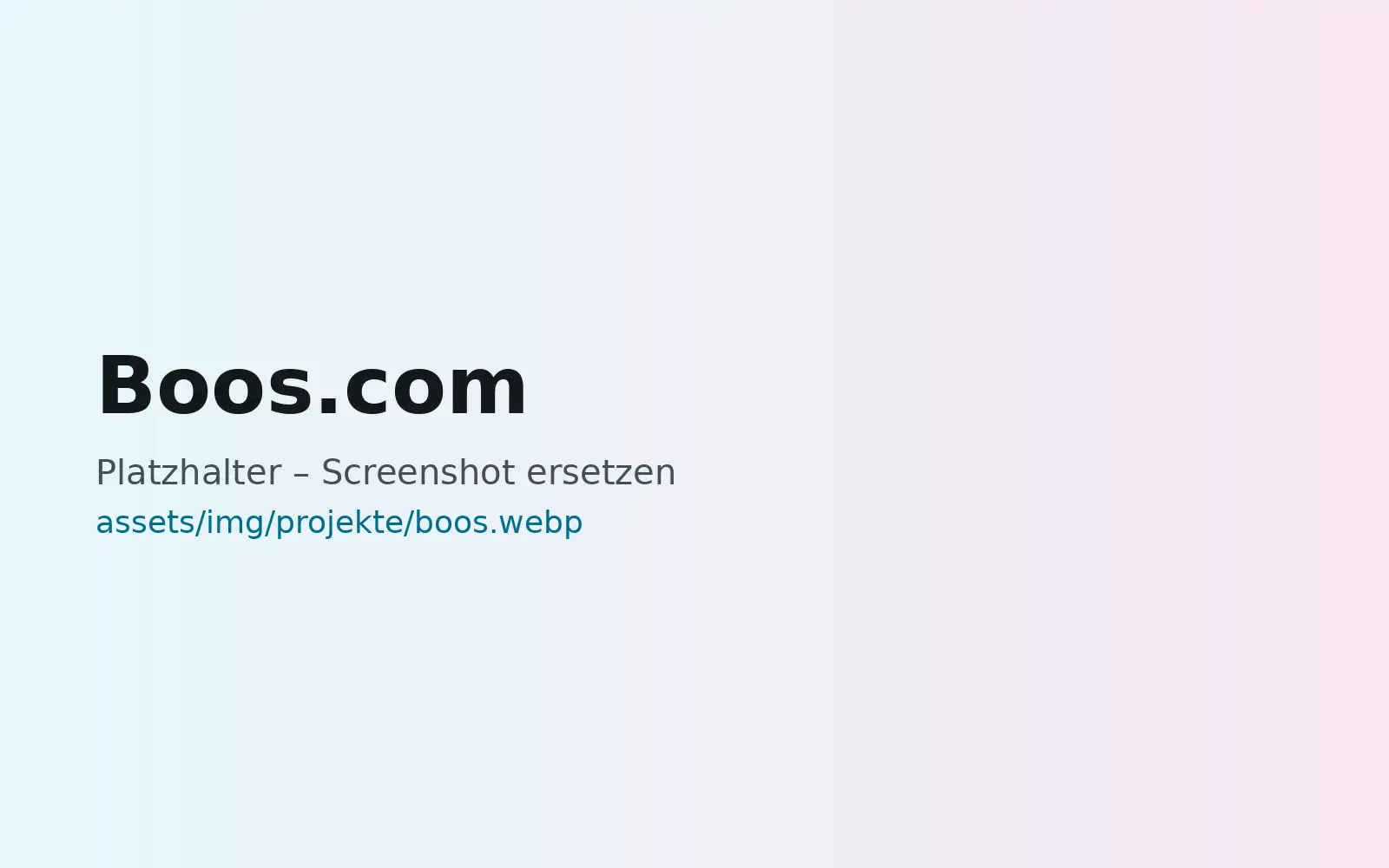 Webseite Boos.com, gestaltet von MaWe Design