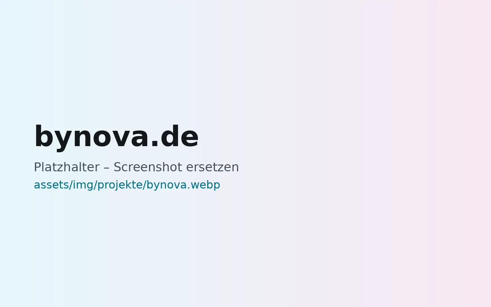 Webseite bynova.de, gestaltet von MaWe Design
