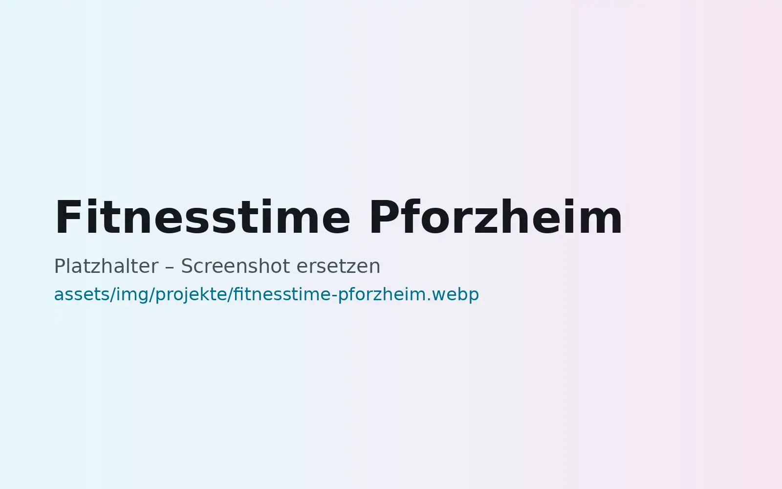 Fitnesstime Pforzheim – erstellt von MaWe Design