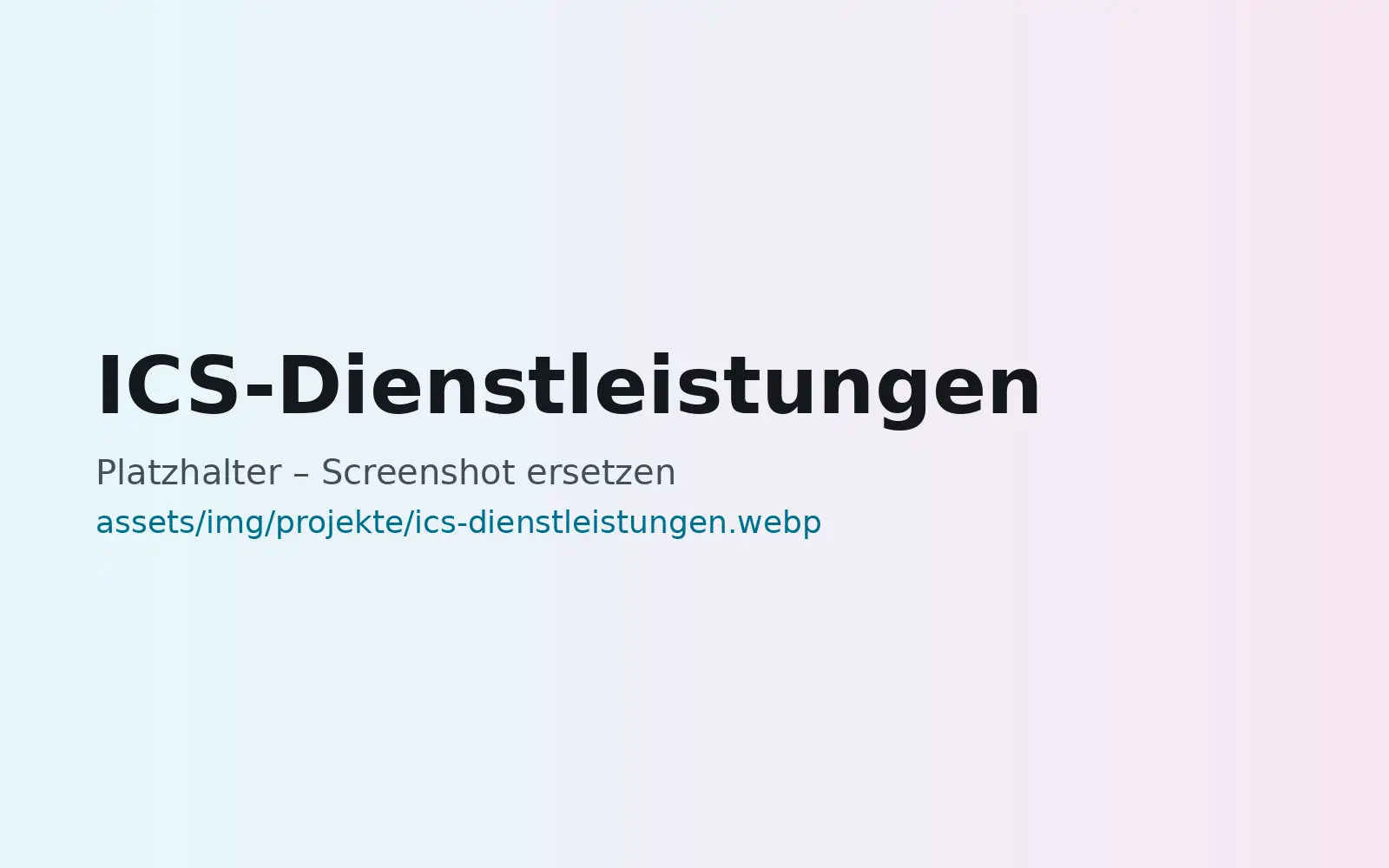 Webseite ICS-Dienstleistungen, gestaltet von MaWe Design