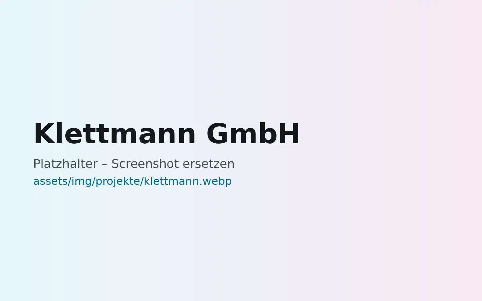 Webseite Klettmann GmbH, gestaltet von MaWe Design