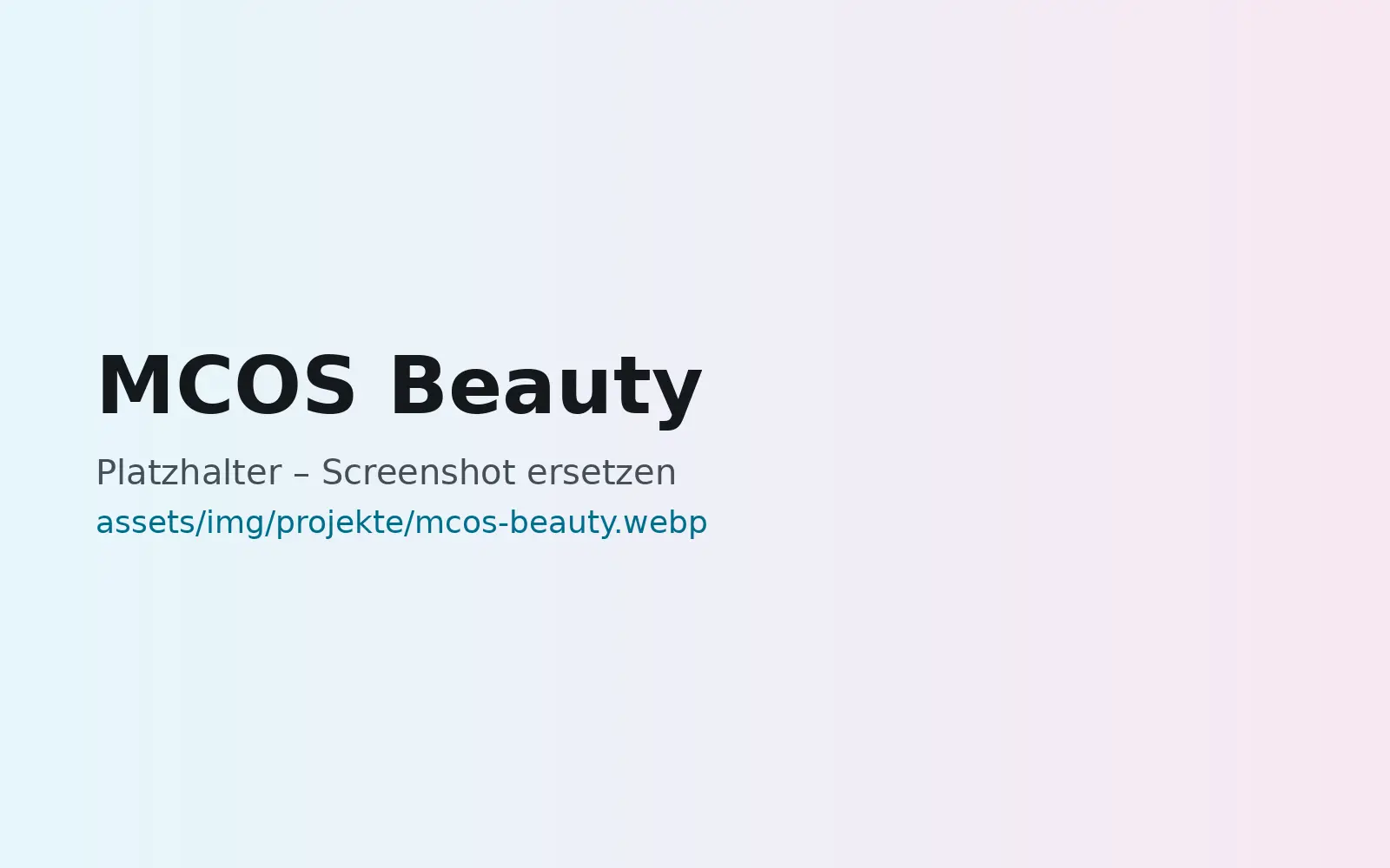 Webseite MCOS Beauty, gestaltet von MaWe Design