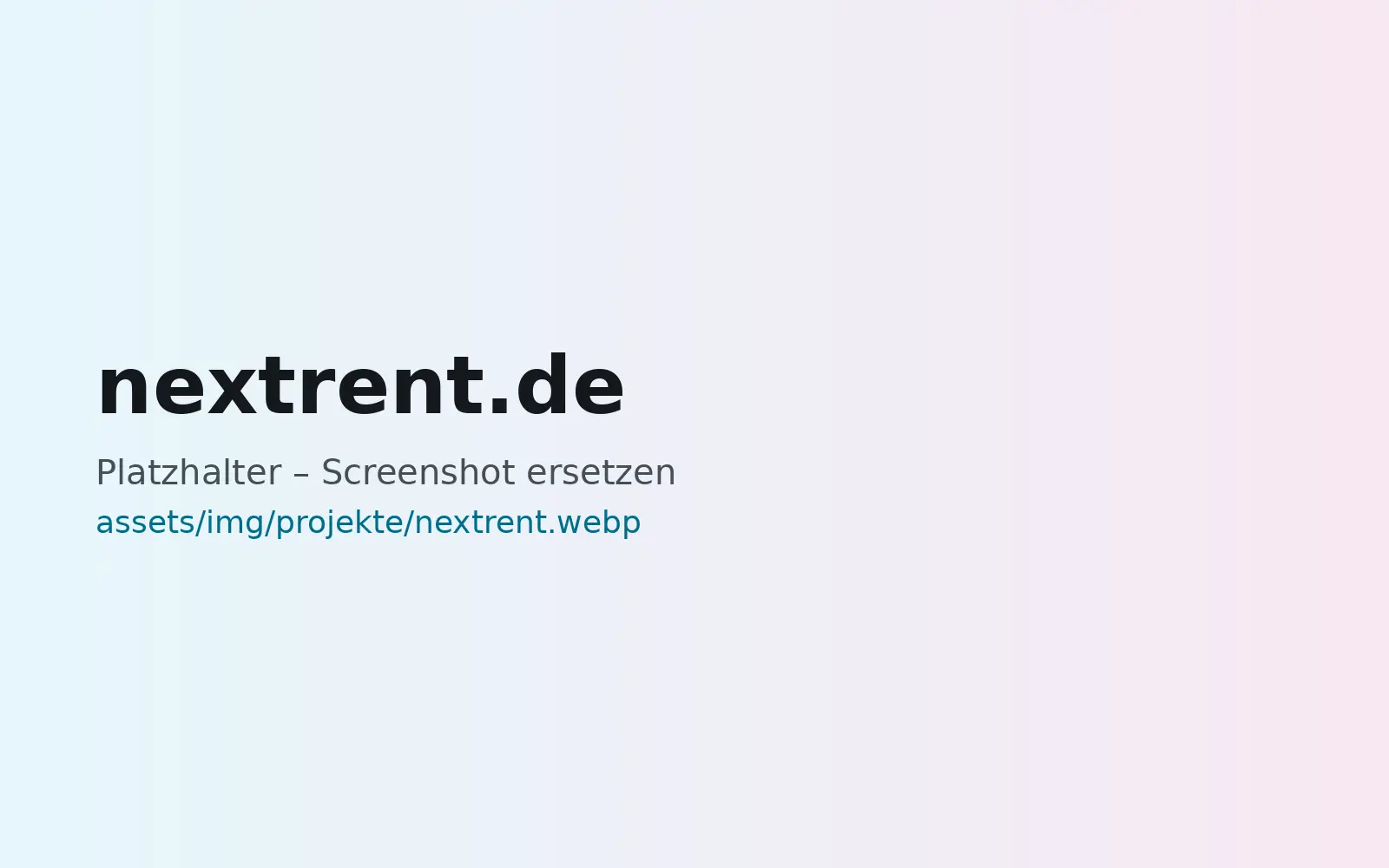 Webseite nextrent.de, gestaltet von MaWe Design