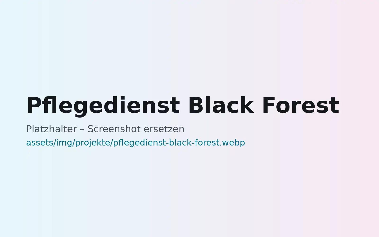 Webseite Pflegedienst Black Forest, gestaltet von MaWe Design