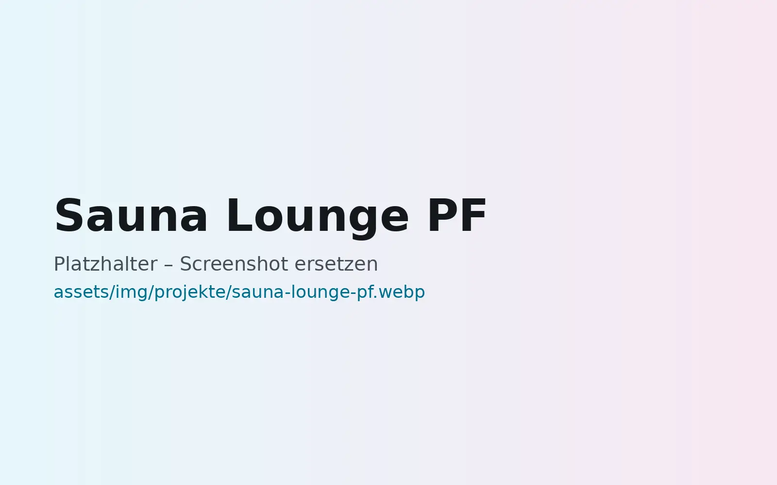 Webseite Sauna Lounge PF, gestaltet von MaWe Design