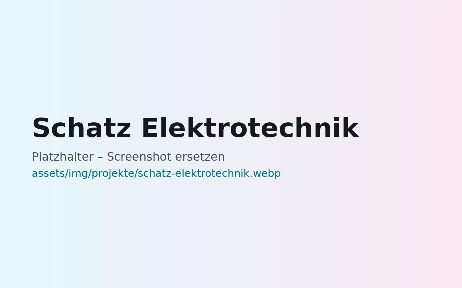 Webseite Schatz Elektrotechnik, gestaltet von MaWe Design