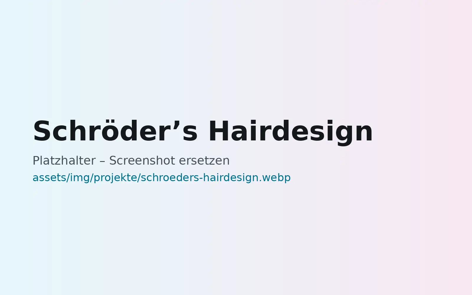 Webseite Schröder’s Hairdesign, gestaltet von MaWe Design