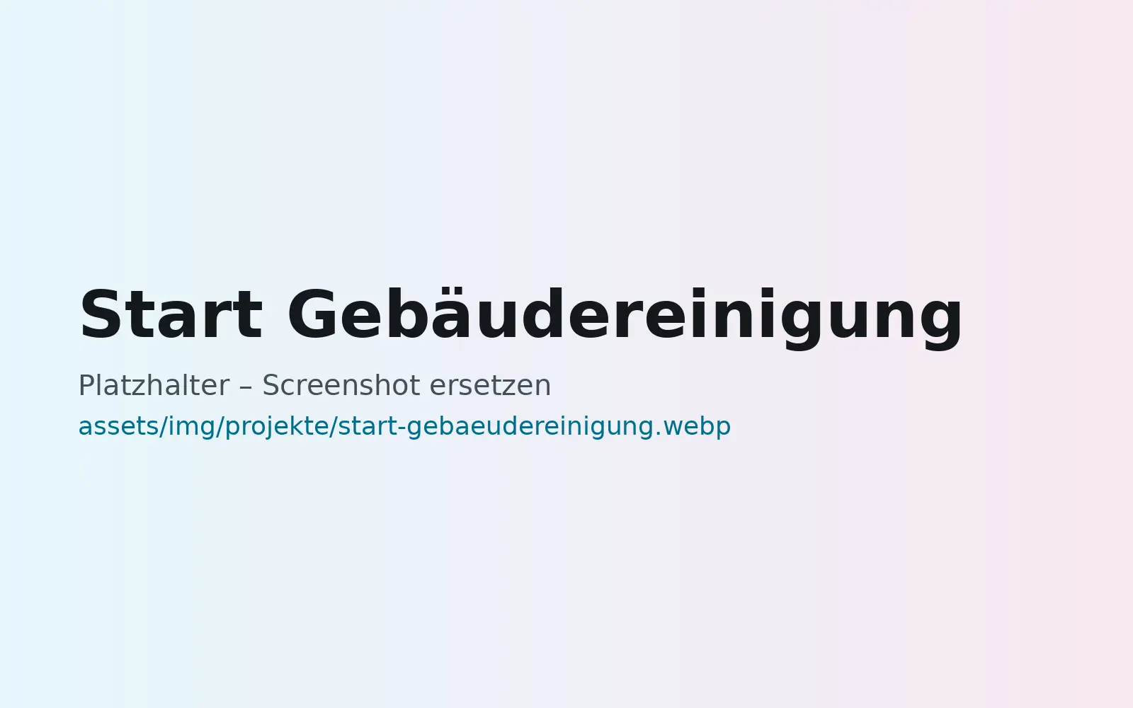 Webseite Start Gebäudereinigung, gestaltet von MaWe Design